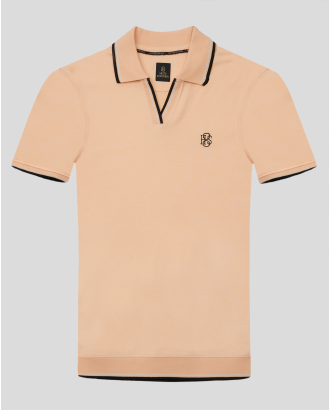 ДЕТСКА ТЕНИСКА H8S С ПОЛО ЯКА И КОНТРАСТНА ДЕСЕНАЦИЯ В ЦВЯТ ПРАСКОВА