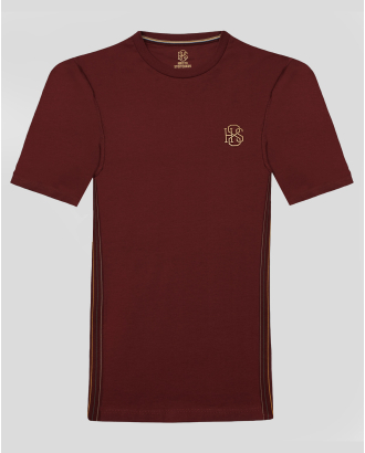 ДЕТСКА ТЕНИСКА С ОБЛО ДЕКОЛТЕ И КОНТРАСТЕН ЛОГО ПРИНТ H8S В БОРДО