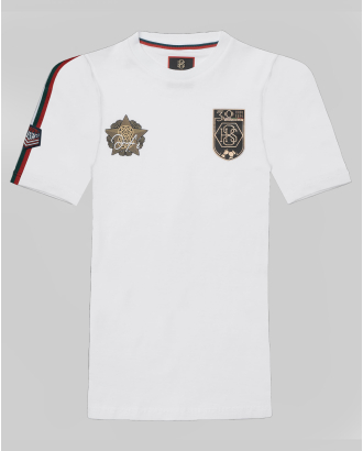 ДЕТСКА БЯЛА ТЕНИСКА H8S С ЮБИЛЕЙНО ЛОГО И ПРИНТ ЗЛАТНА ЗВЕЗДА