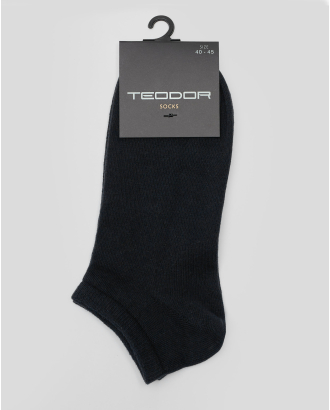 ЧЕРНИ КЪСИ ЧОРАПИ С КОНТРАСТЕН ЛОГО НАДПИС TEODOR