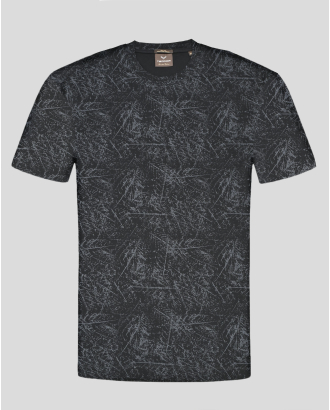 ЧЕРНА ТЕНИСКА ОТ ДВОЙНО МЕРСЕРИЗИРАН ПАМУК С КОНТРАСТЕН АРТ ПРИНТ