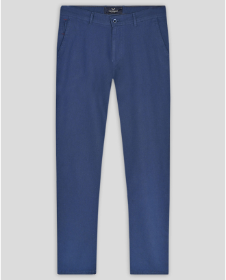 ТЪМНОСИН ЧИНО ПАНТАЛОН МЕЛАНЖ  В СИТНА СТРУКТУРА С ЛОГО