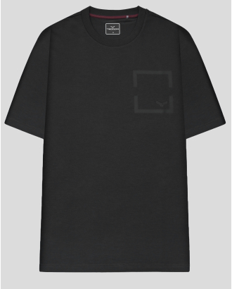 ЧЕРНА ТЕНИСКА ОВЪРСАЙЗ С ЕФЕКТЕН ГУМИРАН  ПРИНТ И ЛОГО