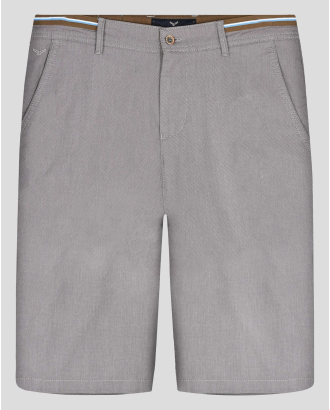 БЕРМУДИ С ШИРИТ НА КОЛАН И ЛОГО В ТЪМНОБЕЖОВ МЕЛАНЖ