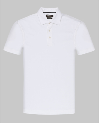 ЛУКСОЗНА БЯЛА ПОЛО ТЕНИСКА ОТ ДВОЙНО МЕРСЕРИЗИРАН ЕГИПЕТСКИ ПАМУК