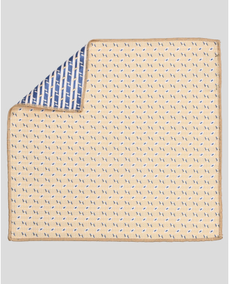 ЖЪЛТА КЪРПИЧКА ЗА САКО С КОНТРАСТНИ ФИГУРАЛНИ МОТИВИ