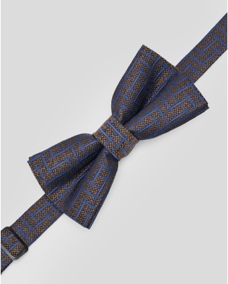 ДВУЦВЕТНА СТРУКТУРНА ПАПИЙОНКА КАРЕ В ТЪМНОКАФЯВО И СИНЬО