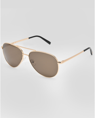 СЛЪНЧЕВИ ОЧИЛА АВИАТОР СЪС ЗЛАТИСТА РАМКА И КАФЯВИ ЛЕЩИ