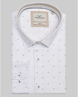 БЯЛА РИЗА В СИТЕН ФИГУРАЛЕН ДЕСЕН ВТАЛЕН СИЛУЕТ