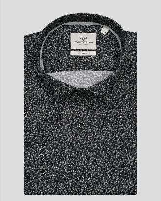 ЧЕРНА РИЗА В КОНТРАСТЕН ДЕСЕН С ФЛОРАЛНИ ЕЛЕМЕНТИ