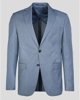 СВЕТЛОСИНЬО КЛАСИЧЕСКО САКО МЕЛАНЖ С ДВА ШЛИЦА /ЧАСТ ОТ КОСТЮМ/