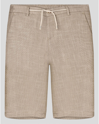 БЕРМУДИ ОТ ПАМУК И ЛЕН В БЕЖОВ И БЯЛ МЕЛАНЖ 