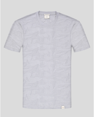 СВЕТЛОСИВА ТЕНИСКА БИЕ ОТ PREMIUM ПАМУК В ТОНАЛЕН ФИГУРАЛЕН ДЕСЕН