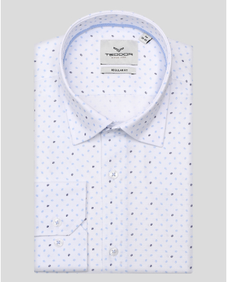 БЯЛА СТРУКТУРНА РИЗА В СИТЕН КОНТРАСТЕН ПРИНТ 