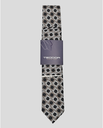 ТРИЦВЕТЕН КОМПЛЕКТ ОТ ВРАТОВРЪЗКА И КЪРПИЧКА ВЪВ ФИГУРАЛЕН ДЕСЕН