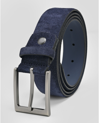 ИНДИГОВО СИН КОЛАН ОТ ЕСТЕСТВЕН ВЕЛУР С КАТАРАМА ОТ НЕРЪЖДАЕМА СТОМАНА