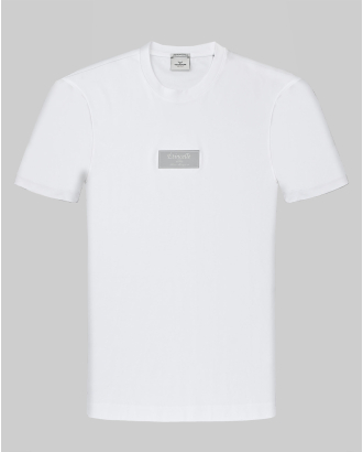 БЯЛА ТЕНИСКА ОТ PREMIUM ПАМУК С ЕФЕКТЕН ГУМИРАН ПРИНТ