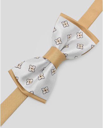 ДВОЙНА ПАПИЙОНКА В ЦВЯТ КАМЕЛ И СВЕТЛОБЕЖОВО С ЦВЕТНИ МОТИВИ 