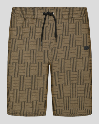 ДВУЦВЕТНИ PREMIUM БЕРМУДИ В КАФЯВ И ТЪМНОКАФЯВ ЖАКАРД