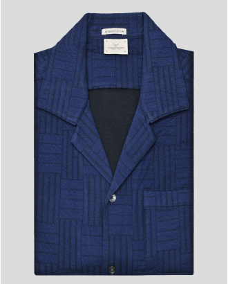 РИЗА С КЪС РЪКАВ ОТ PREMIUM ТРИКО В ДЕНИМ СИН И ТЪМНОСИН ЦВЯТ