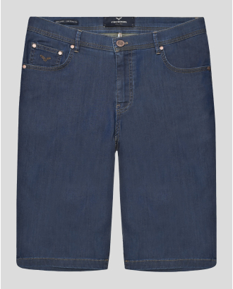 ДЕНИМ СИНИ ДЪНКОВИ БЕРМУДИ С 5 ДЖОБА И КОНТРАСТНИ ШЕВОВЕ