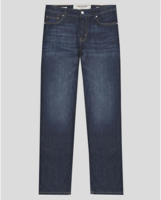 ТЪМНОСИНИ ДЪНКИ С ЛЕК ИЗТРИТ ЕФЕКТ В СВОБОДЕН СИЛУЕТ