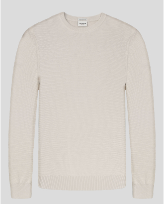 ПУЛОВЕР С ОБЛО ДЕКОЛТЕ ОТ 100% ПРЕМИУМ ПАМУК В ЦВЯТ ЕКРЮ