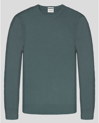 ПУЛОВЕР ОТ 100% ПРЕМИУМ ПАМУК С ОБЛО ДЕКОЛТЕ  В ЦВЯТ ПЕТРОЛ