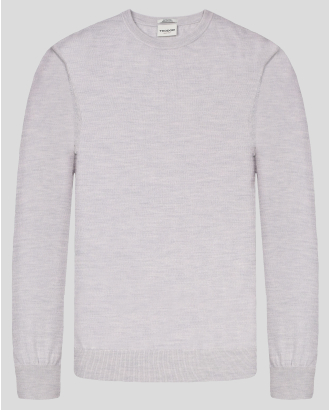  МЕК ПУЛОВЕР ОТ 100% ФИНА ВЪЛНА МЕРИНО В СВЕТЛОСИВ МЕЛАНЖ