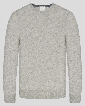 СВЕТЛО СИВ ПУЛОВЕР С ВИСОКО СЪДЪРЖАНИЕ НА ВЪЛНА 