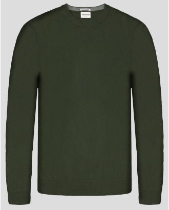 МЕК ПУЛОВЕР С ВИСОКО СЪДЪРЖАНИЕ НА ВЪЛНА В ЦВЯТ КАКИ