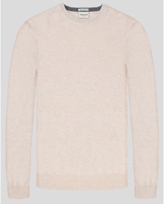 ПУЛОВЕР С ВИСОКО СЪДЪРЖАНИЕ НА ВЪЛНА В ЦВЯТ ЕКРЮ