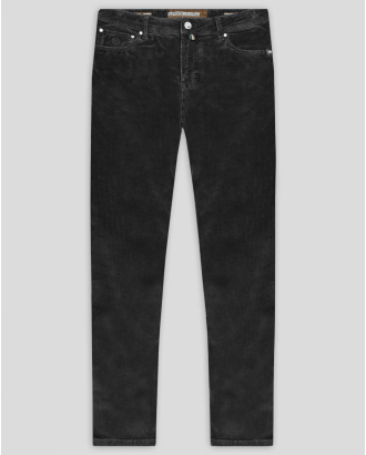 ЧЕРЕН ПАНТАЛОН ОТ РИПСЕНО КАДИФЕ ВТАЛЕН СИЛУЕТ