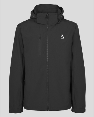 ЧЕРНО ЯКЕ ТИП ВЕТРОВКА С КАЧУЛКА И ЛОГО ПРИНТ