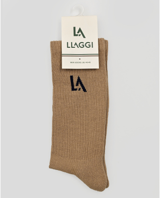 СВЕТЛОКАФЯВИ ЧОРАПИ С РИПСЕНА СТРУКТУРА 