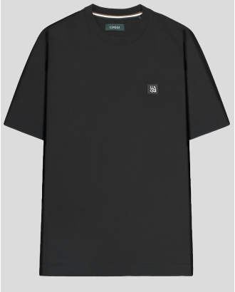 ЧЕРНА ОВЪРСАЙЗ ТЕНИСКА С МЕТАЛНО ЛОГО