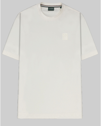 ПАМУЧНА ТЕНИСКА ОВЪРСАЙЗ С ГУМИРАНА ЛОГО ЕМБЛЕМА