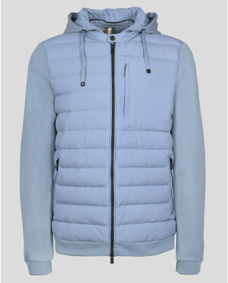 КОМБИНИРАНО КЪСО ЯКЕ С ПОДВИЖНА КАЧУЛКА В ЛЕДЕНО СИН ЦВЯТ