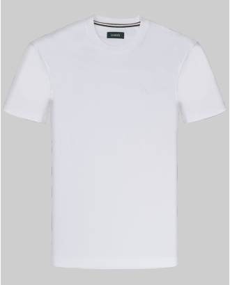 ПАМУЧНА БЯЛА ТЕНИСКА С БРОДЕРИЯ ЛОГО