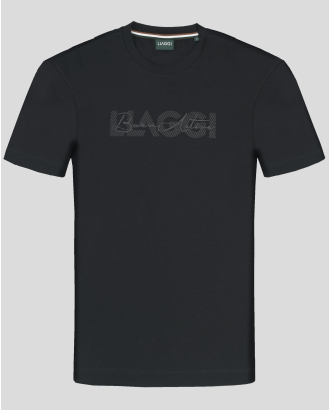 ЧЕРНА ТЕНИСКА С ОБЛО ДЕКОЛТЕ И ЛОГО ПРИНТ С НАДПИС