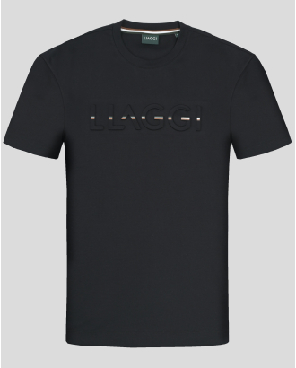 ЧЕРНА ТЕНИСКА С РЕЛЕФЕН ПРИНТ ОТ ПАМУК С ЕЛАСТАН