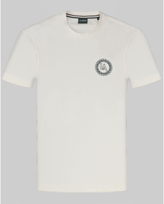 ПАМУЧНА ТЕНИСКА С ГУМИРАН ЛОГО ПРИНТ В ЦВЯТ ЕКРЮ