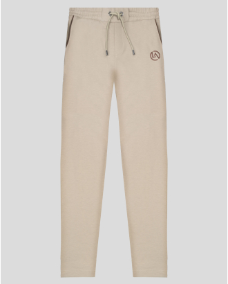 БЕЖОВ СПОРТЕН ПАНТАЛОН С КОЖЕНИ ЕЛЕМЕНТИ 