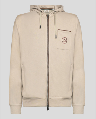 БЕЖОВ СУИТШЪРТ С КАЧУЛКА И СТРАНИЧНИ ДЖОБОВЕ С ЦИП