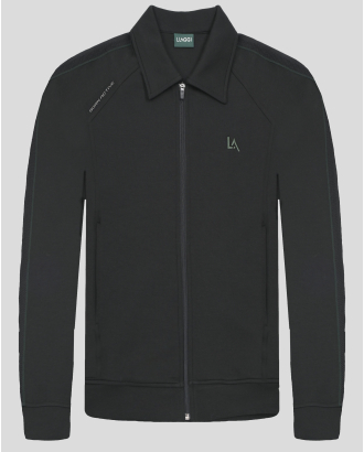 ЧЕРЕН СУИТШЪРТ ОТ ПАМУК И МОДАЛ С КЛАСИЧЕСКА ЯКА 