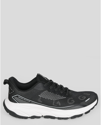 ЧЕРНИ СПОРТНИ ОБУВКИ ТИП МАРАТОНКИ С КОНТРАСТЕН ЛОГО ПРИНТ