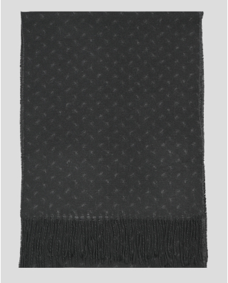 ФИГУРАЛЕН ШАЛ ОТ ВИСКОЗА В ЧЕРНО СИВ  МЕЛАНЖ