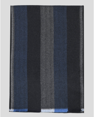 МЕК ШАЛ  В ЧЕРНО И СИНЬО ДЕСЕН РИБЕНА КОСТ