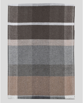 КАРИРАН ШАЛ В МЕКИ НАТУРАЛНИ ТОНОВЕ СЪС СЪДЪРЖАНИЕ НА ВЪЛНА