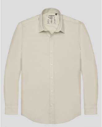 ФИНА ЕЛАСТИЧНА РИЗА СИЛНО ВТАЛЕН СИЛУЕТ В ЦВЯТ ЕКРЮ